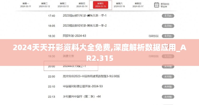 2024天天开彩资料大全免费,深度解析数据应用_AR2.315