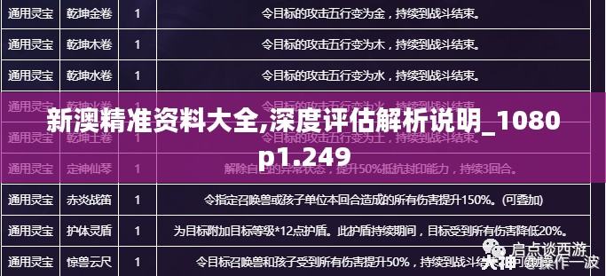 新澳精准资料大全,深度评估解析说明_1080p1.249