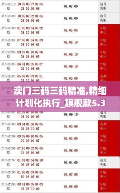 澳门三码三码精准,精细计划化执行_旗舰款5.365