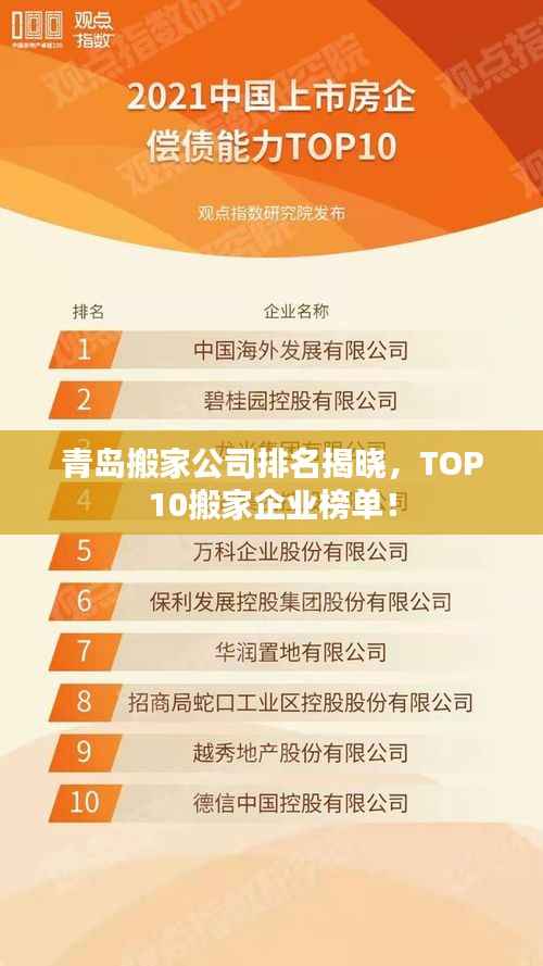 青岛搬家公司排名揭晓,TOP10搬家企业榜单!