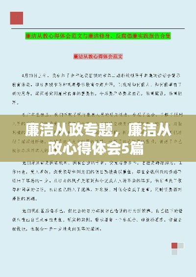 廉洁从政专题，廉洁从政心得体会5篇 
